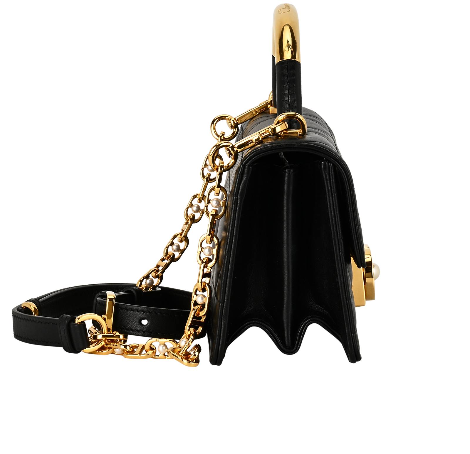 Mini Jolie top handle, &pound;1,900, Handbags, Black, Leather, Side view